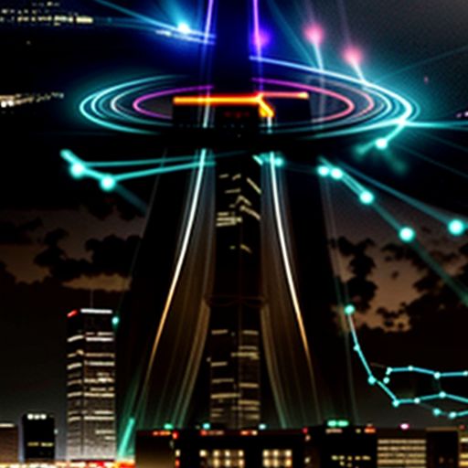 Houston Skyline with Internet Cables